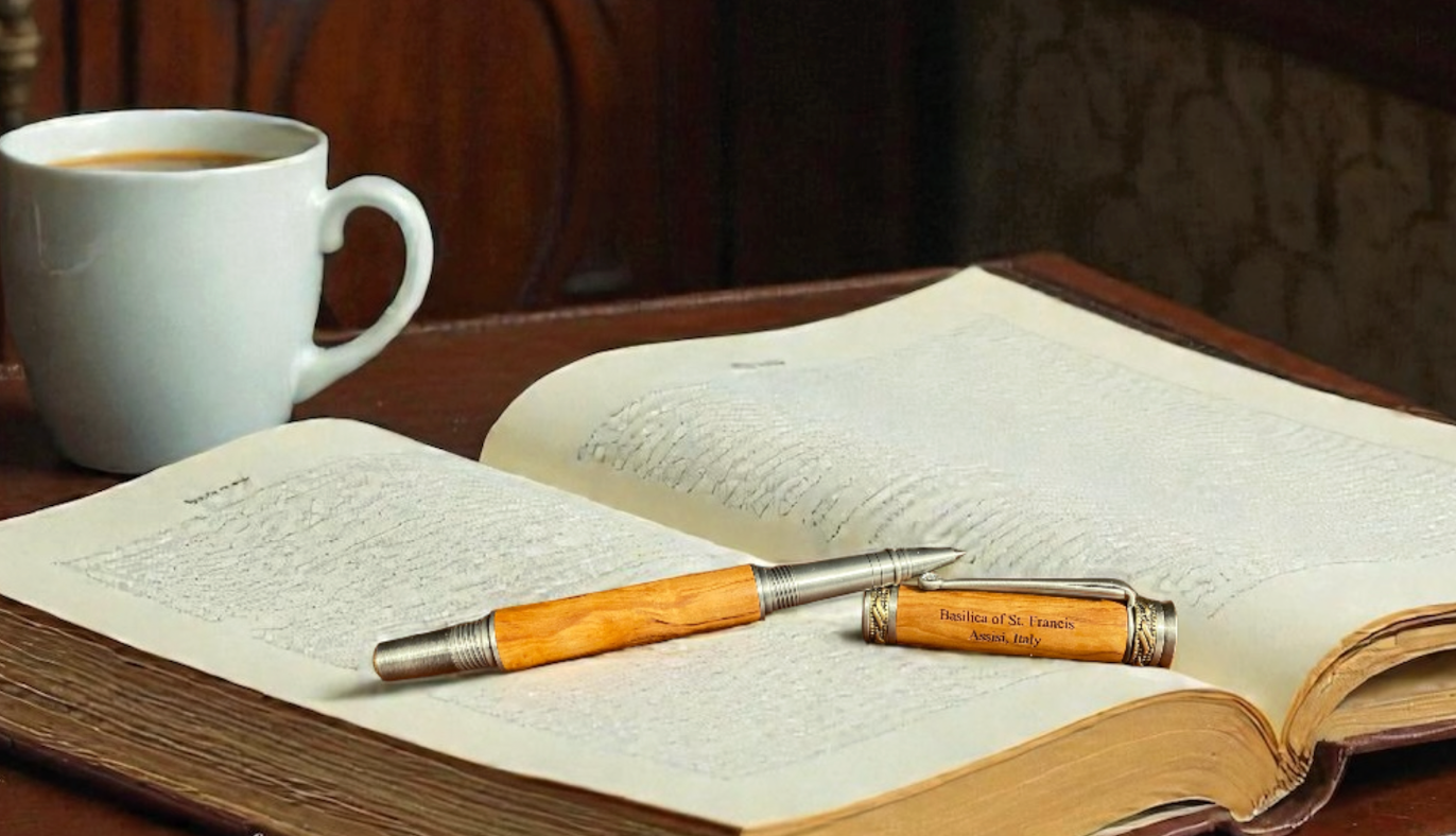 Basilica of St. Francis - Elegant II Antique Brass and Pewter Rollerball