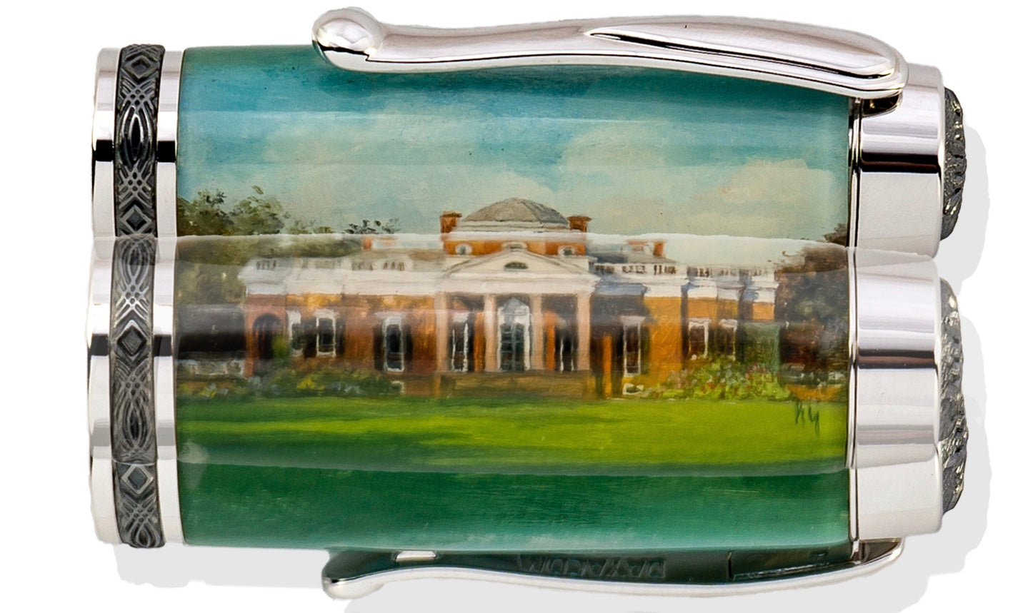 Hand painted Miniature Cap of Jefferson's Monticello Tulip Poplar Rollerball