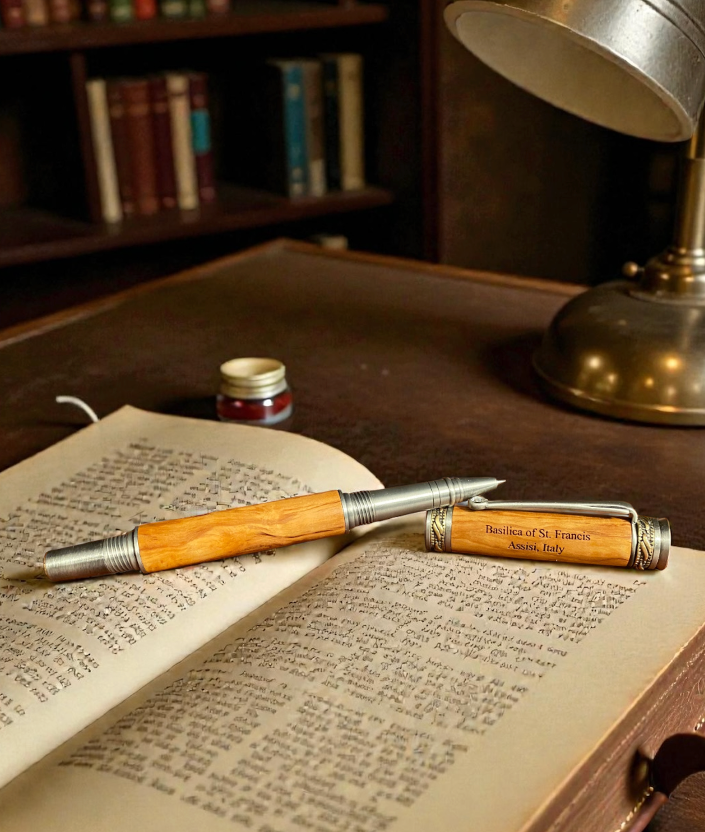 Basilica of St. Francis - Elegant II Antique Brass and Pewter Rollerball