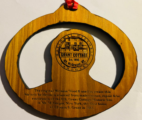 Grant Cottage 4" Oval Engraved Witness Wood® Ornament