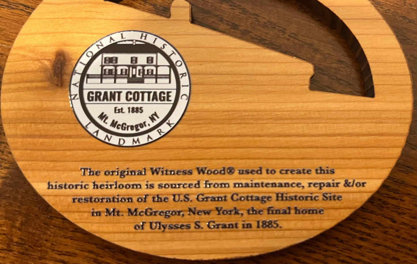 Grant Cottage 4" Oval Color Witness Wood® Ornament