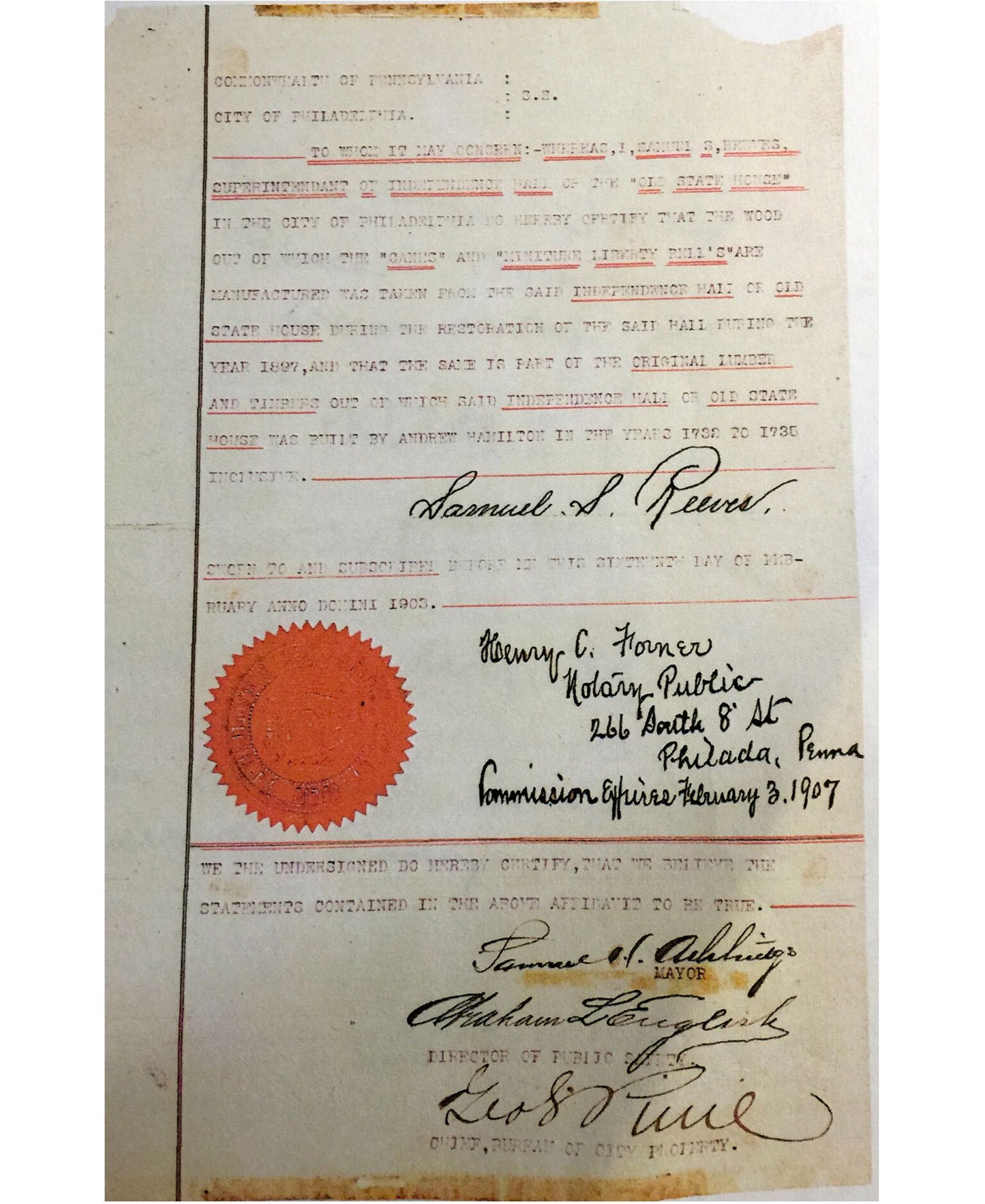 Independence Hall - 1st Edition Witness Wood® Fountain Pen